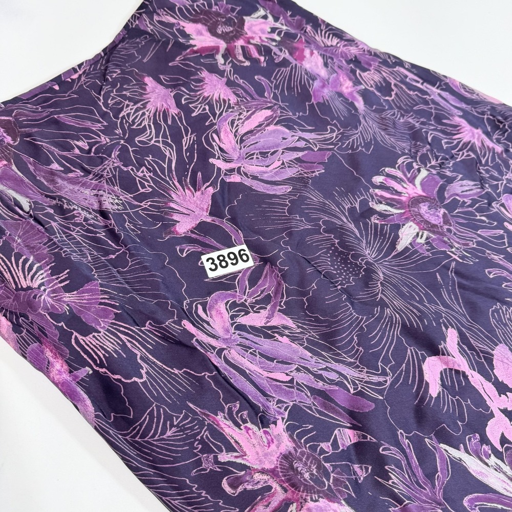 Ann Taylor Skirt Womens 10 Purple Pink Floral Silk Lined Fairy Ruffle Elegant - Picture 8 of 8